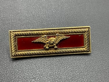 14K Yellow Gold Enameled Small Eagle Men's Jewelry Bar Pin