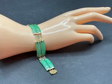 14K Chinese Jade Bracelet