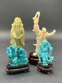 Four  (4) Chinese Carved Stone Figures
