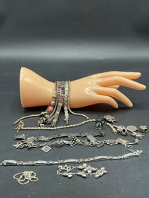 Estate Compiled Sterling Silver Bracelets and Charms
