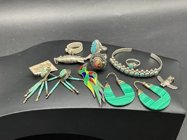 Mexican Taxco, South American and Indian Jewelry Lot