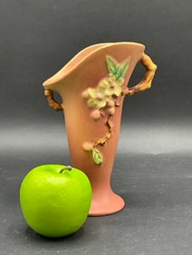 Vintage Roseville Pottery Pink Snowberry Vase 332-7
