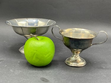 Two (2) Weighted Sterling Silver Dishes