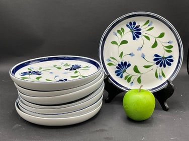 Set of Eight (8) Dansk Porcelain Floral Plates