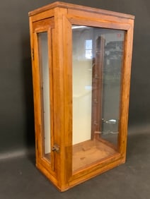 Side Door Oak Display Cabinet