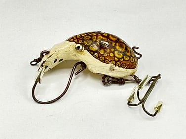 Carved Vintage Pot Mole Wood Mouse Fishing Lure #3 Bud Stewart
