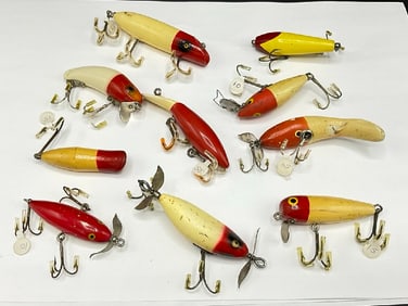 Ten (10) Piece Vintage  Fishing Lures W/ Heddon