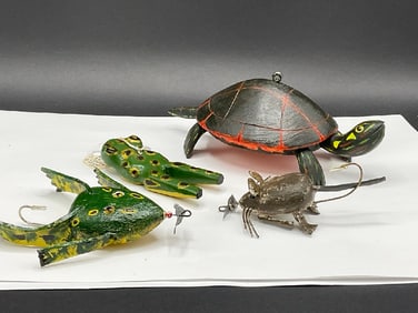Four (4) Folk Art Fishing Decoys