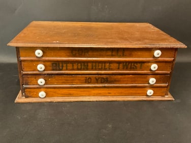 Antique Cortecelli Oak Spool Cabinet