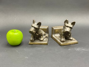 Vintage Littco Products Bronze Scotty Dog Figural Book Ends