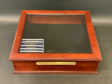 The Complete US Presidential Coin Collection Wooden Display Case with Fifteen (15) Coins