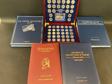 Five (5) U.S. Coin and Stamp Sets