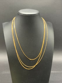 Three (3) 14K Yellow Gold Necklaces