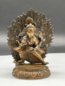 Bronze Hindu Ganesh Figure Late 19th or Early 20th C.