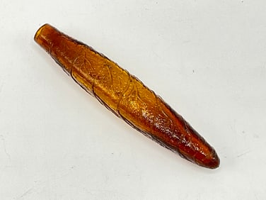 Whiskey Amber Glass Cigar Bottle