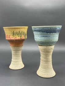 Two (2) Karen Karnes Art Pottery Chalices
