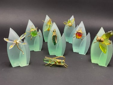 Eight (8) Daniel Swarovski Paradise Collection Crystal Insects