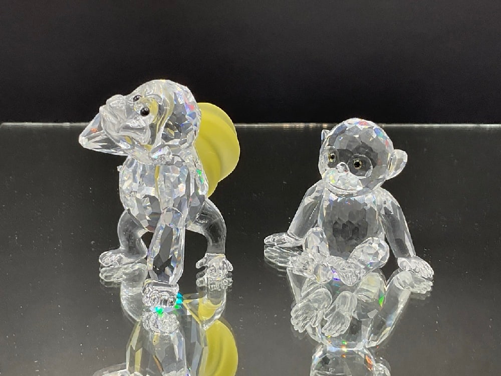 Two (2) Swarovski Crystal Monkeys (1 of 4)