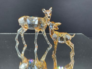 Swarovski Crystal Doe and Fawn