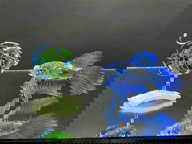 Two (2) Swarovski Crystal Fish