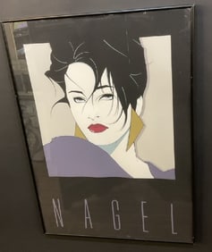 Patrick Nagel (1945-1984) Art Deco Revival Female Serigraph Print