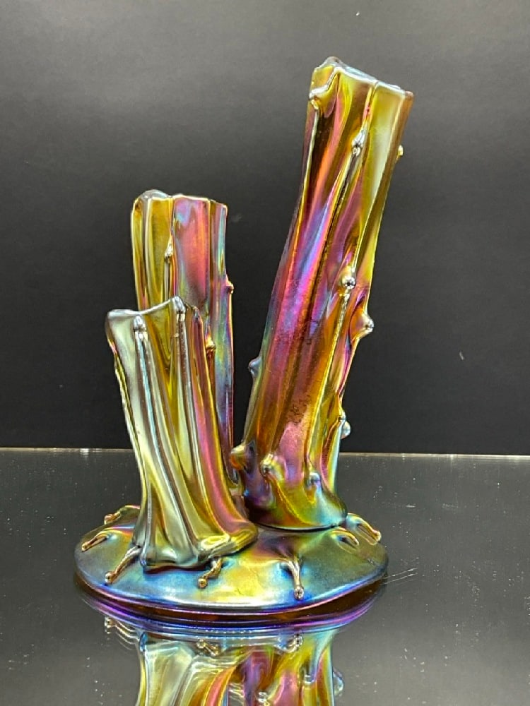 Steuben Aurene Art Glass Tree Trunk Form Vase (1 of 5)