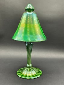 Louis Comfort Tiffany Green Favrile Glass Boudoir Lamp