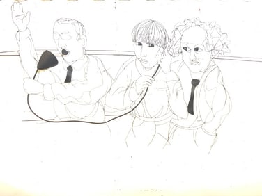 Large Vintage 3 Stooges Wire Wall Art
