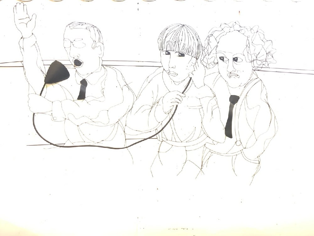 Large Vintage 3 Stooges Wire Wall Art (1 of 5)