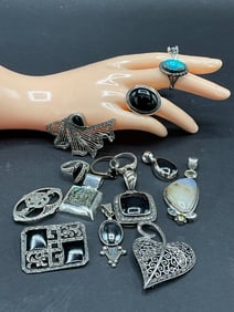 Estate Compiled Sterling Silver Jewelry