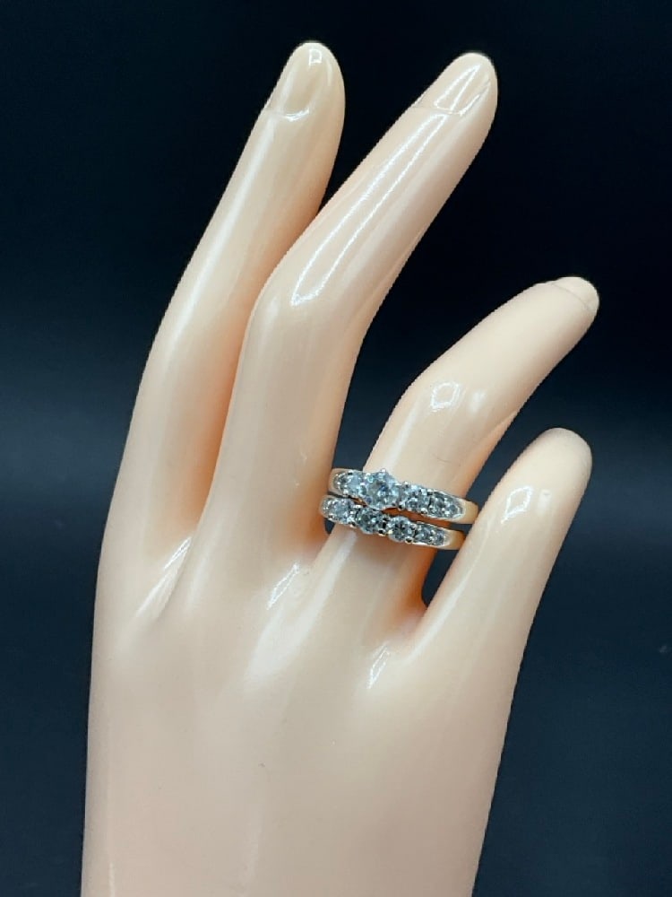14K White Gold Diamond Engagement Ring Set (1 of 5)