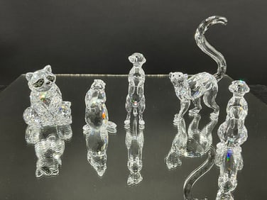 Five (5) Small Swarovski Crystal Animal Figurines