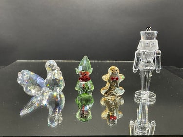 Estate Compiled Swarovski Crystal Christmas Figurines