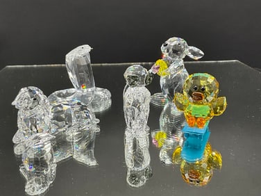 Five (5) Swarovski Crystal Figurines Grouping