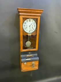 IBM Oak Wall Mounted Time Clock Piaza 3–1999