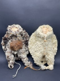 A Pair, Artisan Indian Wool Dolls
