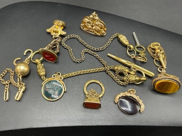 Victorian Watch Fobs, Chains and Keys
