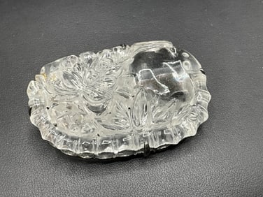 Antique Chinese Carved Rock Crystal Clip