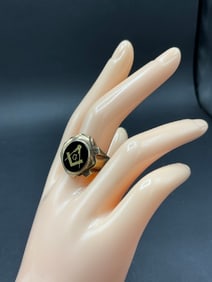 10K Yellow Gold Vintage Masonic Ring