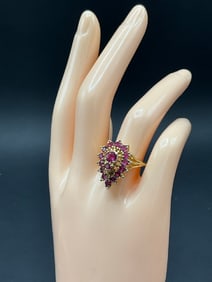 14K Yellow Gold Ruby Cocktail Ring