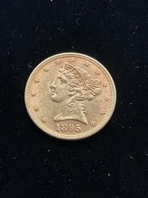 1895 $5 Liberty Head U.S. Gold Coin 8.36 Grams