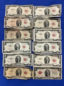 $24 Face Value $2 Red Seal Notes US