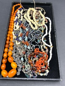 Estate Compiled Necklaces and Beads Group
