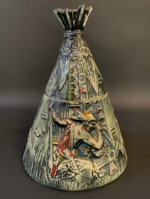 Vintage McCoy Indian Teepee Cookie Jar # 137