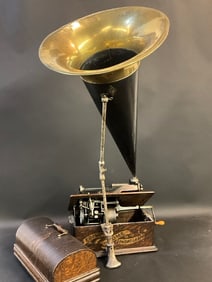 Edison Home Phonograph with Amplifying Horn