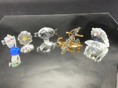 Estate Compiled Lot of (5) Crystal Figurines