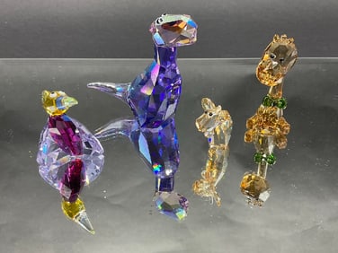 Lot of (4) Mini Swarovski Crystal Character Figurines