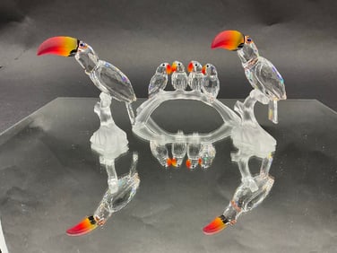 Swarovski Crystal Toucans & Baby Love Birds