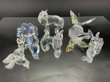 Grouping of (6) Swarovski Crystal Woodland Figures