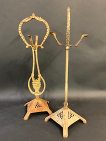 Ornate Cast Iron Smoking Stands or Fire Tool Holders